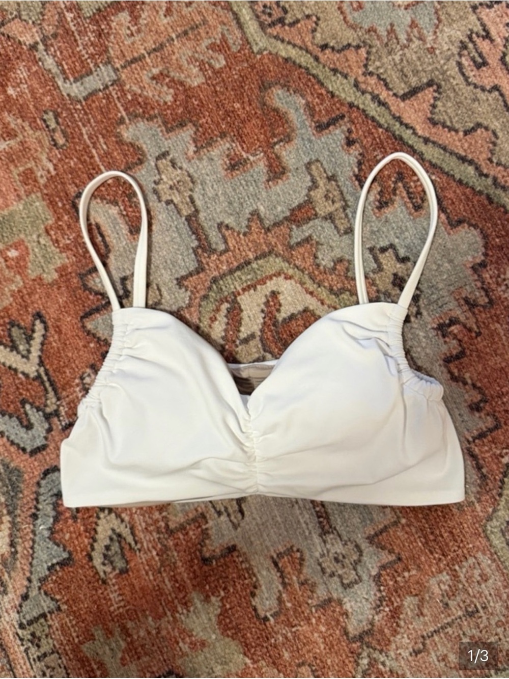 lululemon athletica Nulu white ruched front bralette Bra XS